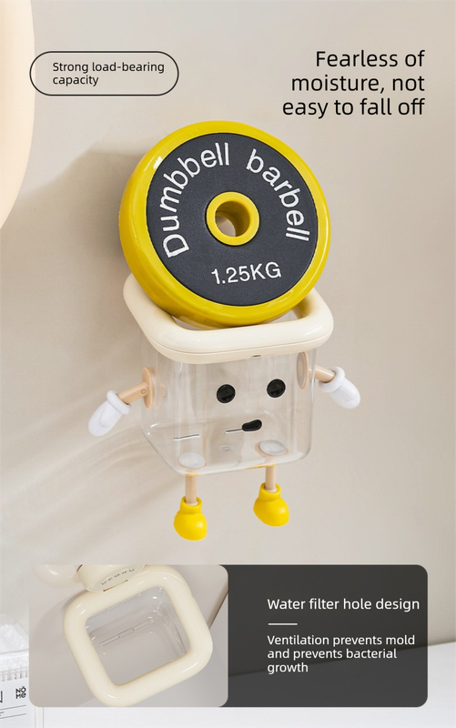 2 PCS Cute Suction Cup Bathroom Organizer Wall Mounted Toothbrush Holder No Drill Storage Caddy with Drainage Holes for Electric Toothbrush Razor Cream White