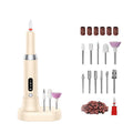 Electric Nail Drill Machine Cordless Portable E-File Kit with Charging Base LED Display 3 Speeds 15000RPM for Gel Polish Acrylic Removal Manicure Pedicure Home Khaki