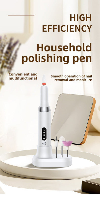 Electric Nail Drill Machine Cordless Portable E-File Kit with Charging Base LED Display 3 Speeds 15000RPM for Gel Polish Acrylic Removal Manicure Pedicure Home Khaki