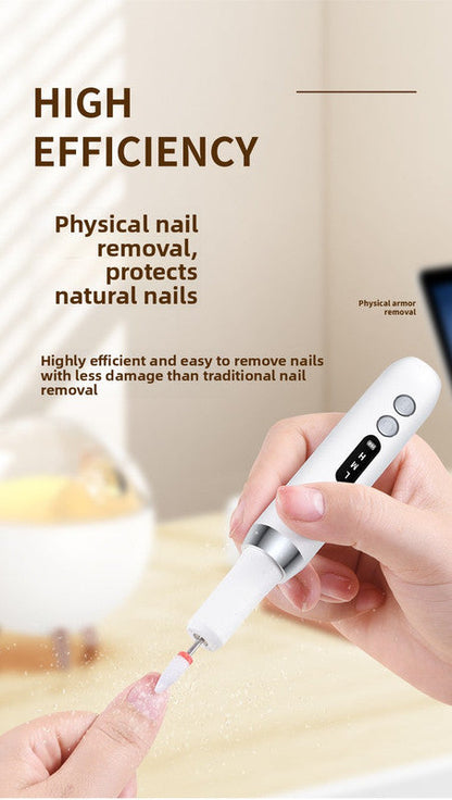 Electric Nail Drill Machine Cordless Portable E-File Kit with Charging Base LED Display 3 Speeds 15000RPM for Gel Polish Acrylic Removal Manicure Pedicure Home Khaki