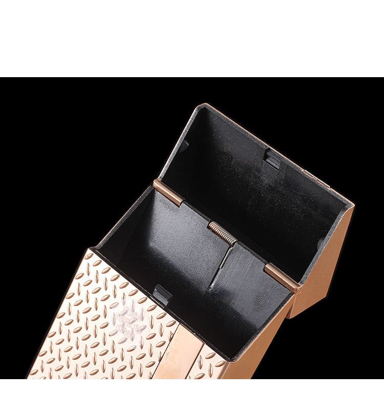 2 Pack Slim Cigarette Case Hard Shell Holder for 40 Cigarettes Durable ABS Plastic Crush Proof Box with Spring Clip Moisture Resistant Pocket Container Gold and purple