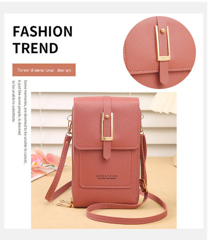 Women's Crossbody Phone Bag with Clear Touch Screen Window PU Leather Wallet Purse Multi-Pocket Shoulder Handbag Adjustable Strap Card Holder Grey