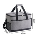 Large 35L Insulated Cooler Bag Soft Sided Leakproof Thermal Tote for Camping Beach Picnic BBQ Heavy Duty Grocery Carrier Grey.