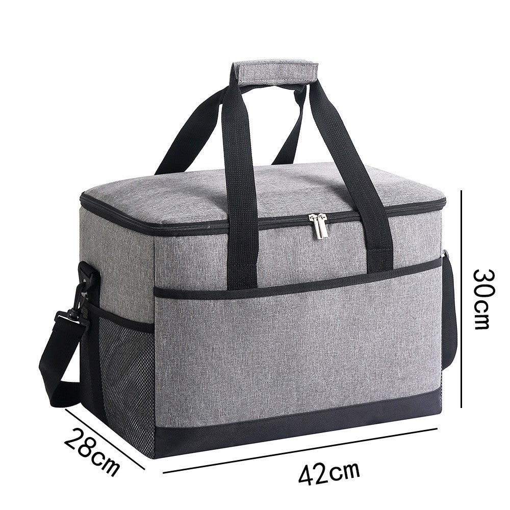 Large 35L Insulated Cooler Bag Soft Sided Leakproof Thermal Tote for Camping Beach Picnic BBQ Heavy Duty Grocery Carrier Grey.