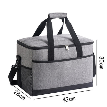 Large 35L Insulated Cooler Bag Soft Sided Leakproof Thermal Tote for Camping Beach Picnic BBQ Heavy Duty Grocery Carrier Grey.