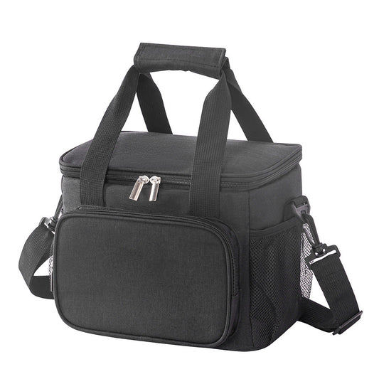 Small Insulated Lunch Bag 10L Cooler Tote Box with Shoulder Strap Leakproof Thermal Meal Prep Carrier for Work School Picnic Black.
