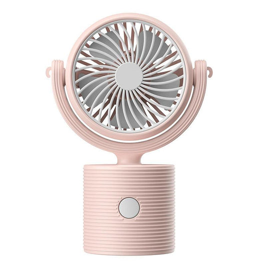 Portable Turbo Fan 3-in-1 Mini Handheld Desk Fan Rechargeable Personal Cooling Device with Neck Lanyard 180 Degree Adjustable Head Quiet Wind Pink.