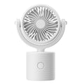 Portable Turbo Fan 3-in-1 Mini Handheld Desk Fan Rechargeable Personal Cooling Device with Neck Lanyard 180 Degree Adjustable Head Quiet Wind White.