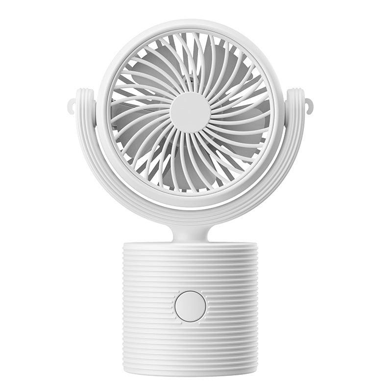 Portable Turbo Fan 3-in-1 Mini Handheld Desk Fan Rechargeable Personal Cooling Device with Neck Lanyard 180 Degree Adjustable Head Quiet Wind White.