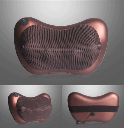 Electric Shiatsu Massage Pillow with Heat - Dual Button Deep Kneading Neck & Back Massager - Adjustable Speed & Direction Car Home Cushion - Black