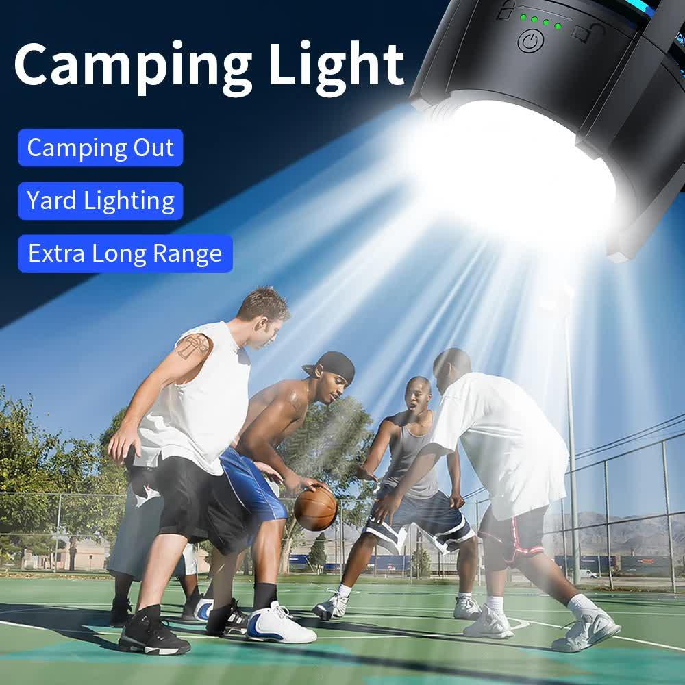 2-in-1 Rechargeable Mosquito Zapper & Camping Lantern - 3600mAh Battery - 2000V Electric Insect Killer with Bionic Trap Technology - Waterproof Outdoor Bug Trap - Black.