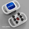 6-Head Deep Tissue Percussion Massager - Cordless Electric Muscle Gun with Red Light Therapy - 9 Speed Dual Handle Body Relaxer for Back & Legs - Ivory White
