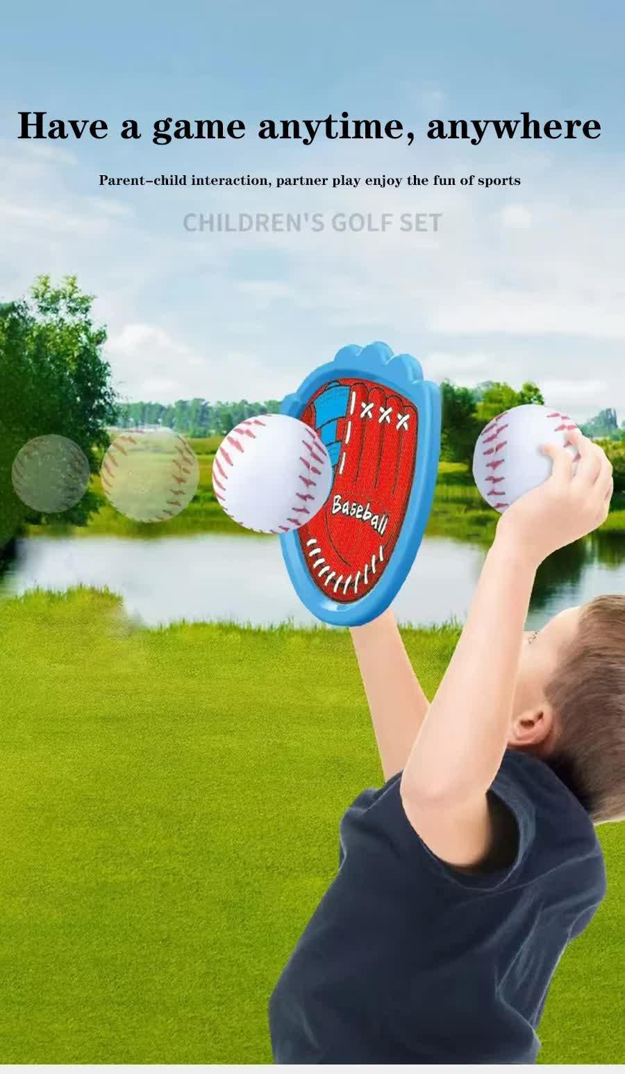 LED Light Up Toss and Catch Game Set - 2 Glowing Blue Paddles & 3 Sticky Basketball - Fun Outdoor Beach & Camping Toy for Kids & Adults - Includes Mesh Storage Bag.