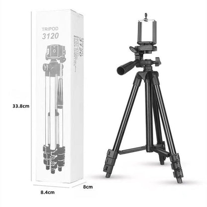 3120 Black Camera & Phone Tripod Stand - 110cm Lightweight Aluminium Portable Travel Mount with 3-Way Head & Universal Smartphone Holder - Adjustable Vlogging Gear - Black.