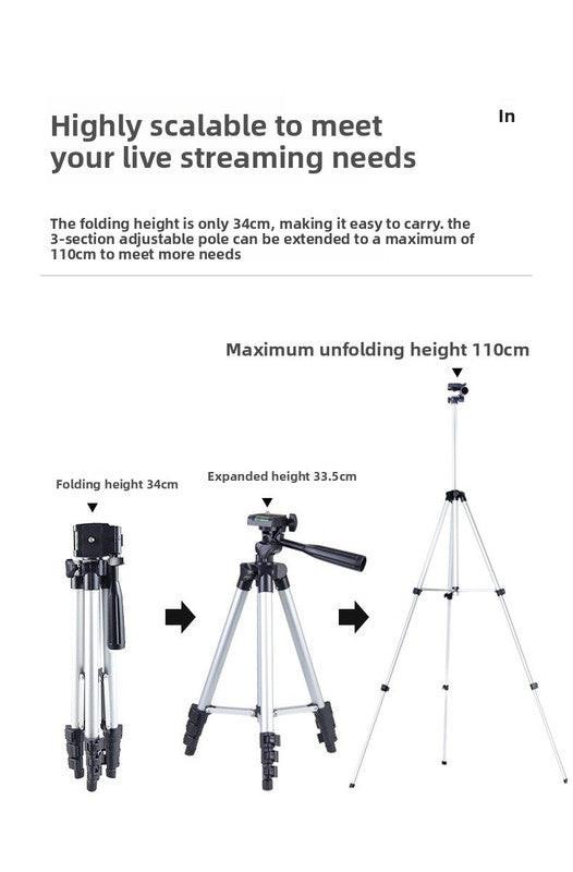 3120 Black Camera & Phone Tripod Stand - 110cm Lightweight Aluminium Portable Travel Mount with 3-Way Head & Universal Smartphone Holder - Adjustable Vlogging Gear - Black.