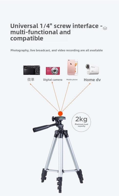 3120 Black Camera & Phone Tripod Stand - 110cm Lightweight Aluminium Portable Travel Mount with 3-Way Head & Universal Smartphone Holder - Adjustable Vlogging Gear - Black.
