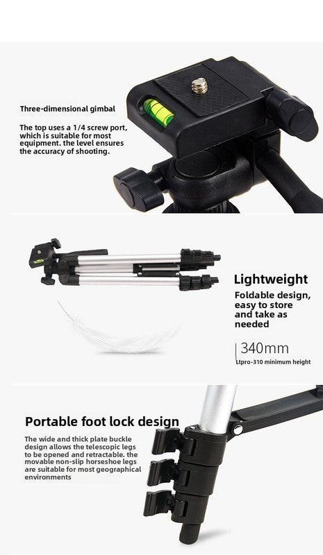 3120 Black Camera & Phone Tripod Stand - 110cm Lightweight Aluminium Portable Travel Mount with 3-Way Head & Universal Smartphone Holder - Adjustable Vlogging Gear - Black.