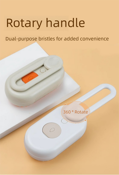3 in 1 Electric Pet Spray Comb with Rotatable Handle Anti Static Grooming Brush for Cats and Dogs Massage Deshedding Tool White