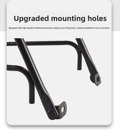 Aluminium Alloy Bicycle Front Rack Carrier Heavy Duty Fork Mount Cargo Shelf for MTB Mountain Bike Disc and V-Brake Touring Black