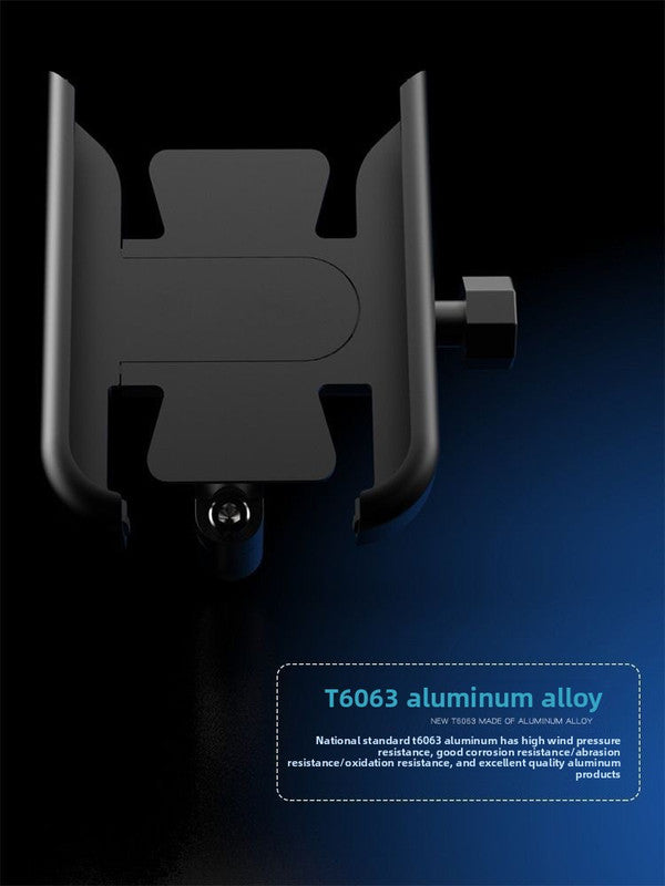 Universal Aluminium Motorcycle Phone Holder Handlebar Mount 360 Rotation Anti-Shake CNC Metal for Bike Scooter 4-7 Inch Phones Sliver