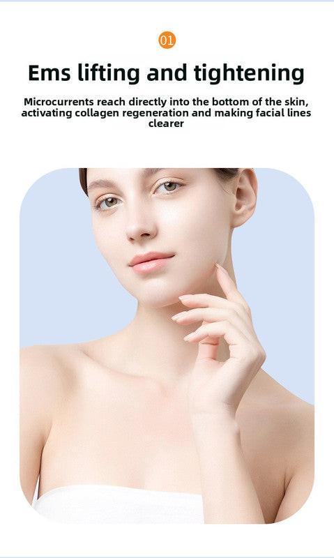 Ultrasonic Skin Scrubber Facial Spatula Blackhead Remover & Pore Cleaner with Ion EMS Lifting Mode Rechargeable Beauty Tool Pink.