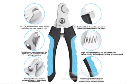 Pet Nail Clippers & File Set for Small Dogs Cats Stainless Steel Claw Trimmer with Safety Guard Non-Slip Handle Grooming Tool Red & Black