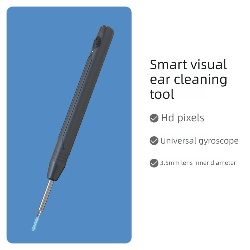 Smart Visual Ear Wax Removal Tool with HD Camera WiFi Wireless Otoscope Ear Cleaner 3.5mm Ultra Slim Lens for iPhone Android White.