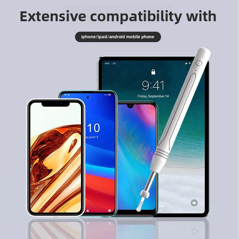 Smart Visual Ear Wax Removal Tool with HD Camera WiFi Wireless Otoscope Ear Cleaner 3.5mm Ultra Slim Lens for iPhone Android White.
