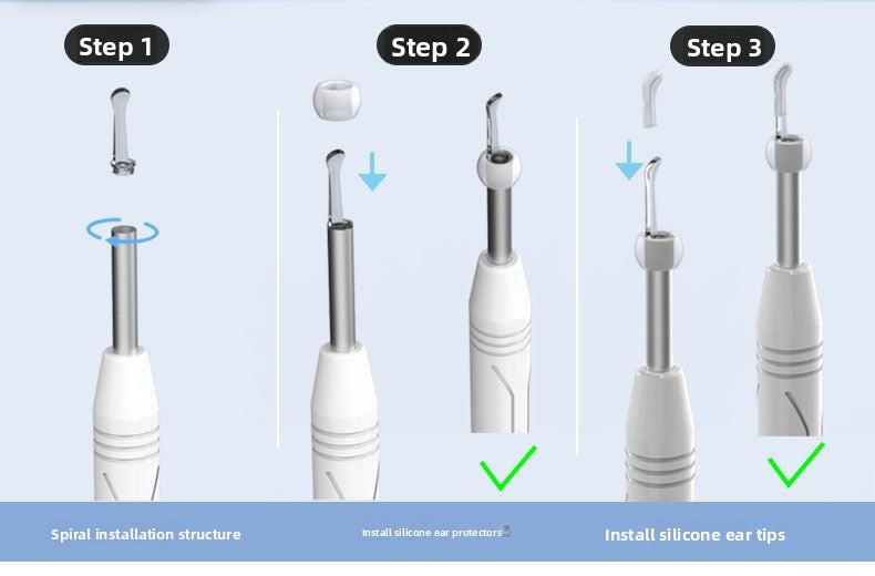 Smart Visual Ear Wax Removal Tool with HD Camera WiFi Wireless Otoscope Ear Cleaner 3.5mm Ultra Slim Lens for iPhone Android White.