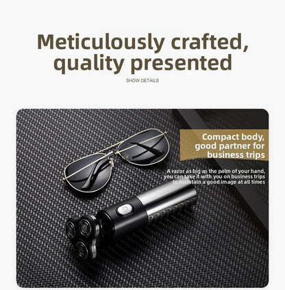 Electric Shaver for Men 3D Rotary Razor Wet and Dry Waterproof USB Rechargeable LED Display Travel Lock Gift Box Black