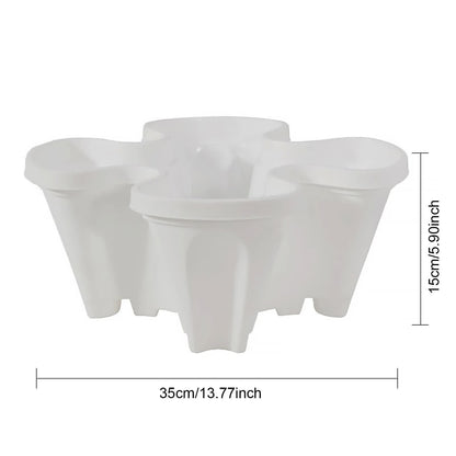 Red 3-Tier Stackable Strawberry & Vegetable Planter with Mobile Wheel Tray - Space-Saving Vertical Gardening System