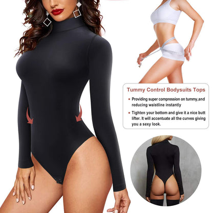 Size L Black Women's Sexy T-Back Bodysuit Thong Leotard - Milk Silk Round Neck Slim Fit Jumpsuit Base Layer