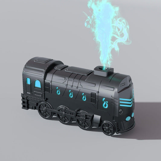 War-Armor Ultrasonic Train Humidifier & Aroma Diffuser - Large & Fine Mist Output, Water Shortage and Power-Off Protection with 7-Color LED & Mechanical Button and Remote Dual Control.