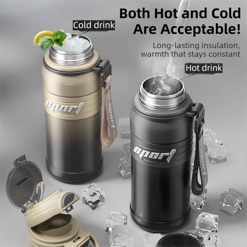 Green 680ml Large Capacity Sports Insulated Tumbler - 316 Stainless Steel Straw Water Bottle, Dual-Use Lid for Travel & Outdoors