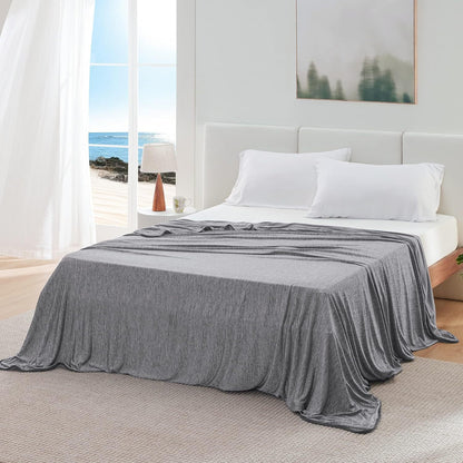 Light Grey Queen Size 200x150CM Cooling Blanket for Hot Sleepers - Lightweight Breathable All-Season Throw, Hand / Machine Washable