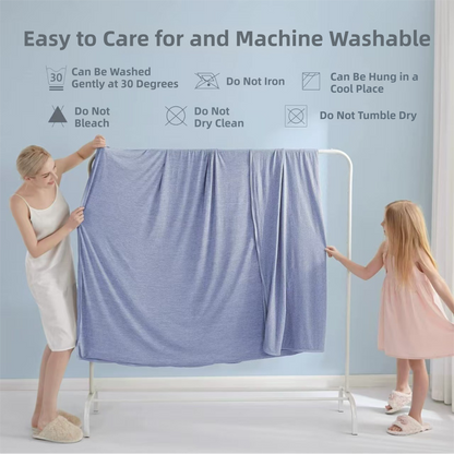 Light Grey Queen Size 200x150CM Cooling Blanket for Hot Sleepers - Lightweight Breathable All-Season Throw, Hand / Machine Washable