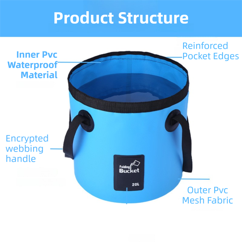 20L Rose Red Outdoor PVC Folding Water Bucket - Portable Fishing Barrel, Camping Water Storage, Car Washing Bag