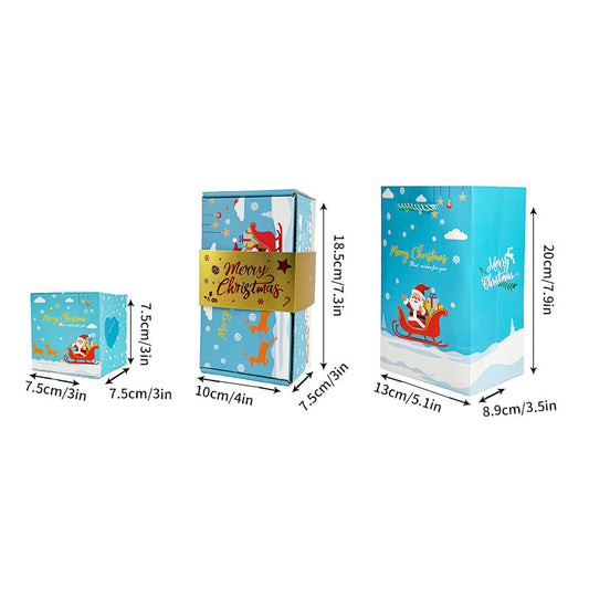 Blue Pop-Up Jumping Gift Box Set (20 Bouncing Boxes) - Christmas / Valentine's Day Creative Surprise Gift Kit for Cash & Tiny Gift.