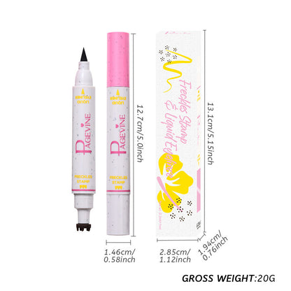 2-Pack #01 Light 2-in-1 Double-Headed Freckle Pen & Eyeliner - Natural & Long-Lasting, Easy Coloring for Sun-Kissed Look