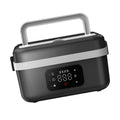 1L Black Cordless Waterless Heated Lunch Box - Portable 304 Stainless Steel Bento Box for Picnic Students Office Workers, Timed Insulation & USB Rechargeable.