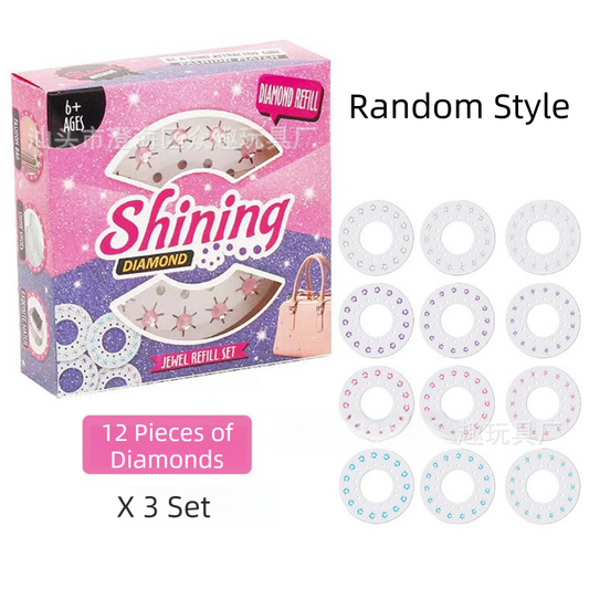 Bling Bling Gem Stamper and Hair Decorating Toy Set(1 Stamper + 36 Gem Sheets) - DIY Hair, Fashion, and Accessory Decoration Kit for Girls.