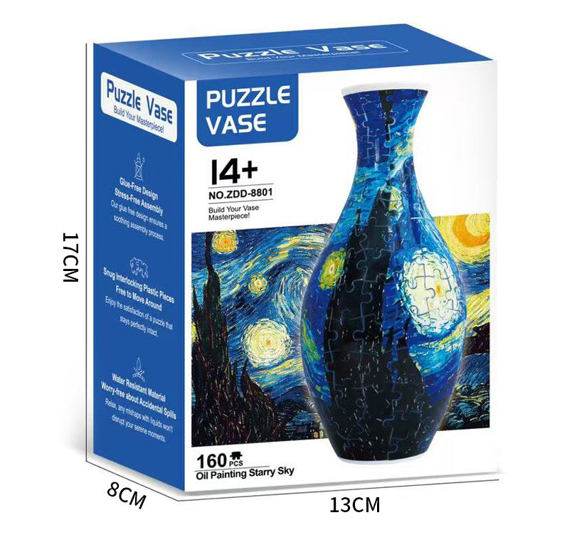 160 PCS Autumn 3D Puzzle Vase - DIY Interlocking Flower Vase Kit, Home Decorative and Toy Gift for Mom.