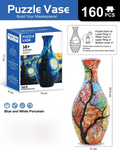 160 PCS Autumn 3D Puzzle Vase - DIY Interlocking Flower Vase Kit, Home Decorative and Toy Gift for Mom.