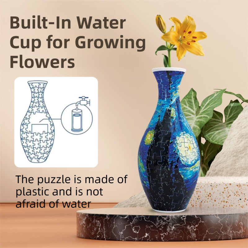 160 PCS Autumn 3D Puzzle Vase - DIY Interlocking Flower Vase Kit, Home Decorative and Toy Gift for Mom.
