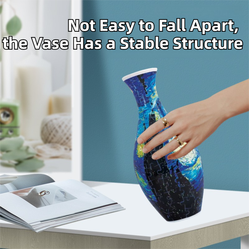 160 PCS Autumn 3D Puzzle Vase - DIY Interlocking Flower Vase Kit, Home Decorative and Toy Gift for Mom.