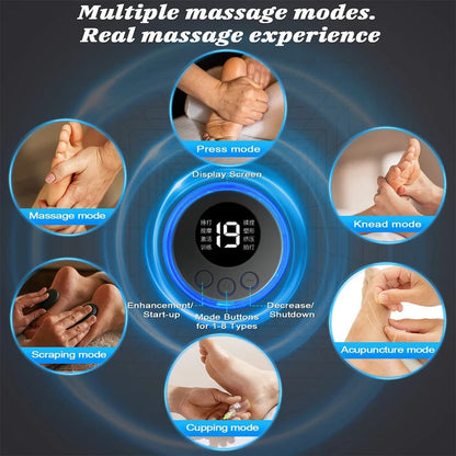 EMS Foot Massager Mat With Neck Patch + 4 Adhesive Pads + Remote Control  - Pulse Device for Foot Reflexology, Deep Tissue Massage and Acupressure Stimulation