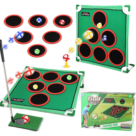 Indoor/Outdoor Golf Hitting Target Game Mat with Stand & Storage Bag - Family Fun Interactive Sports Toy and Practice Aid.