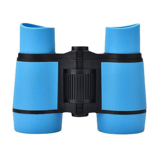 Blue 6X30 Lightweight Kids Binoculars with Non-Slip Colorful Rubber Grips - Educational Outdoor Exploration Toy with Shoulder Strap.