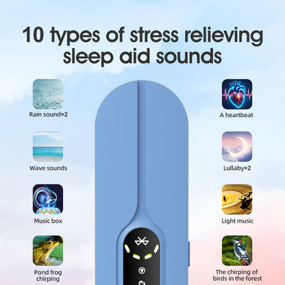 Blue SMB-07 Bone Conduction Under-Pillow Speaker -  Bluetooth 5.4 Ultra-Thin Sleep Aid Sound Bar with Dual Speaker Resonance & 36 Built-in White Noise Tracks