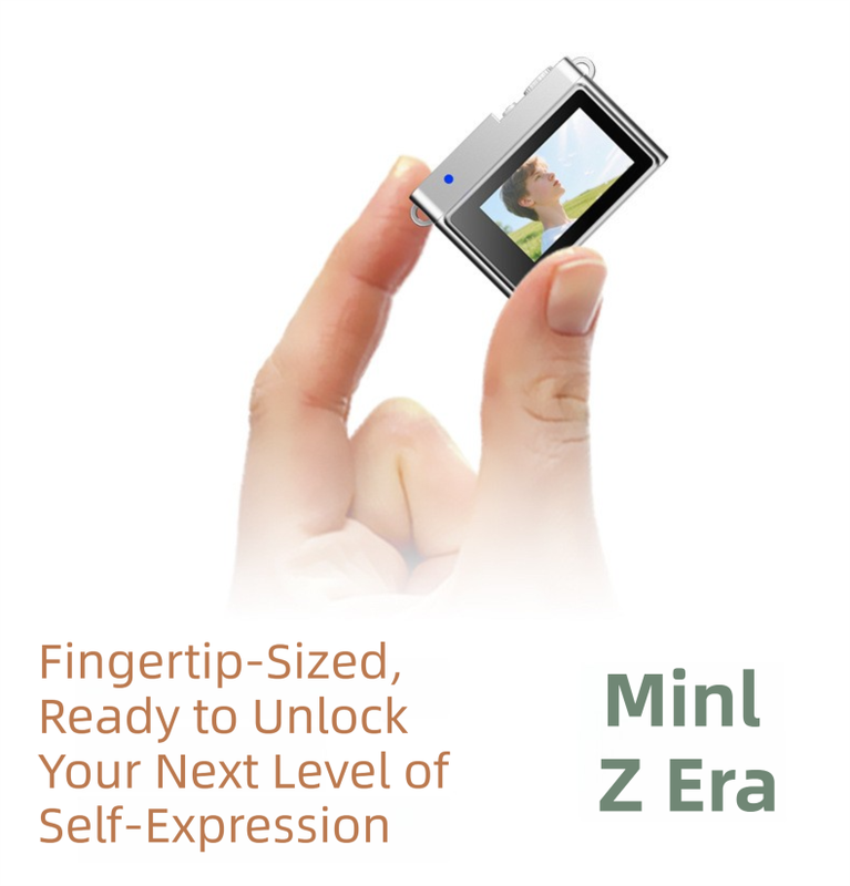 Retro Style Ultra-Mini Thumb Cam for Vlogging (White) - Portable Digital Photo & Video Recorder with 32GB Memory Card & 0.96" Screen, Free Wearable Keychain & Necklace.